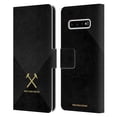thumbnail image 1 of Head Case Designs Officially Licensed West Ham United FC Hammer Marque Kit Black & Gold Leather Book Wallet Case Cover Compatible with Samsung Galaxy S10+ / S10 Plus, 1 of 6
