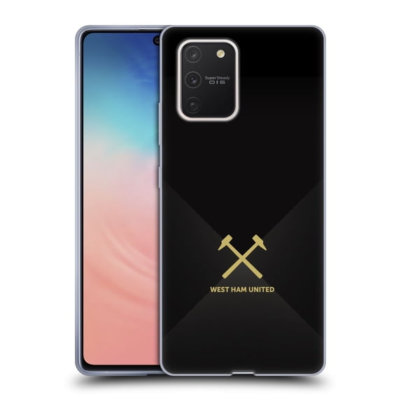 Head Case Designs Officially Licensed West Ham United FC Hammer Marque Kit Black & Gold Soft Gel Case Compatible with Samsung Galaxy S10 Lite