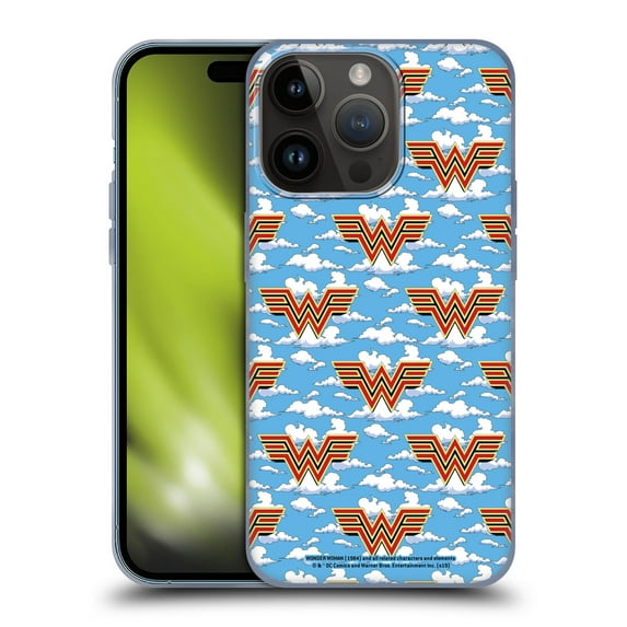 Head Case Designs Officially Licensed Wonder Woman 1984 Logo Art Retro Pattern 2 Soft Gel Case Compatible with Apple iPhone 15 Pro