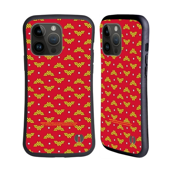 Head Case Designs Officially Licensed Wonder Woman 1984 Logo Art Retro Pattern Hybrid Case Compatible with Apple iPhone 15 Pro Max