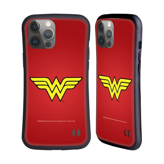 Head Case Designs Officially Licensed Wonder Woman DC Comics Logos Classic Hybrid Case Compatible with Apple iPhone 14 Pro Max