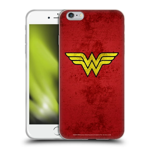 Head Case Designs Officially Licensed Wonder Woman DC Comics Logos Distressed Look Soft Gel Case Compatible with Apple iPhone 6 Plus / iPhone 6s Plus