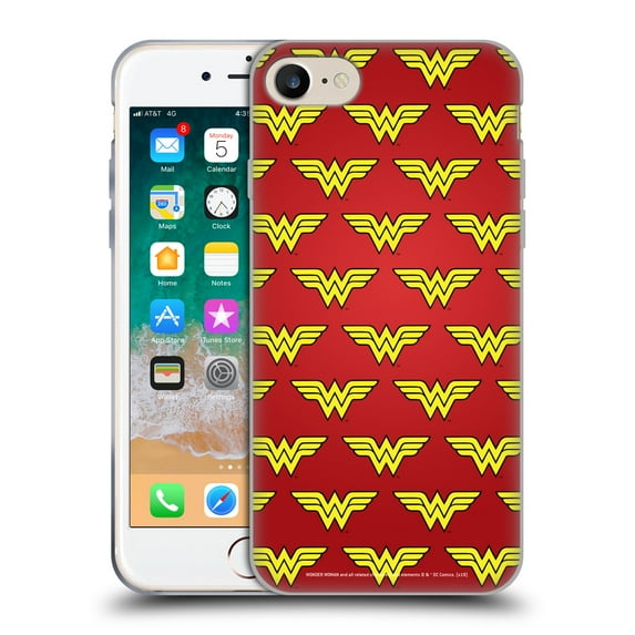 Head Case Designs Officially Licensed Wonder Woman DC Comics Logos Pattern Soft Gel Case Compatible with Apple iPhone 7 / 8 / SE 2020 & 2022