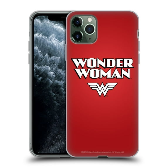 Head Case Designs Officially Licensed Wonder Woman DC Comics Logos Text Soft Gel Case Compatible with Apple iPhone 11 Pro Max