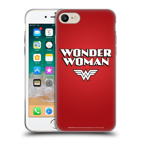 Head Case Designs Officially Licensed Wonder Woman DC Comics Logos Text Soft Gel Case Compatible with Apple iPhone 7 / 8 / SE 2020 & 2022