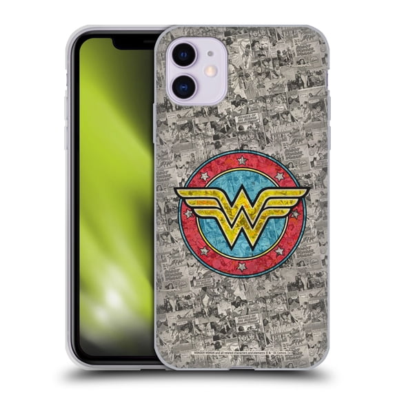Head Case Designs Officially Licensed Wonder Woman DC Comics Vintage Art Comics Logo Soft Gel Case Compatible with Apple iPhone 11