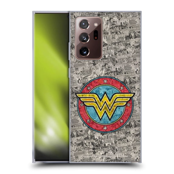 Head Case Designs Officially Licensed Wonder Woman DC Comics Vintage Art Comics Logo Soft Gel Case Compatible with Samsung Galaxy Note20 Ultra / 5G