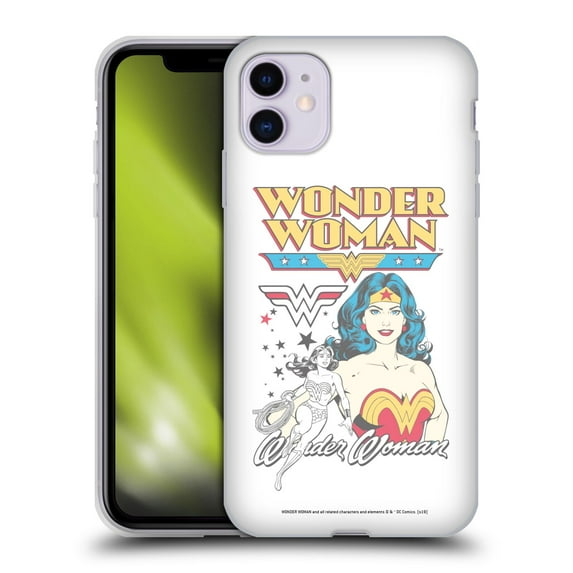 Head Case Designs Officially Licensed Wonder Woman DC Comics Vintage Art White Soft Gel Case Compatible with Apple iPhone 11