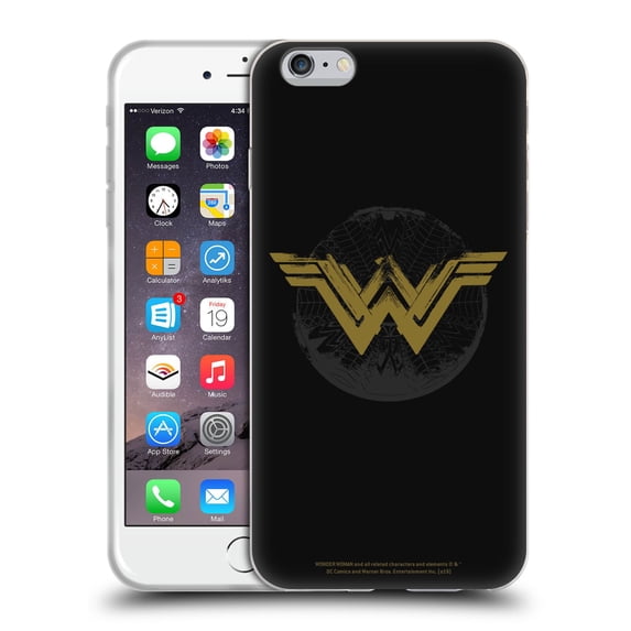 Head Case Designs Officially Licensed Wonder Woman Movie Logos Distressed Look Soft Gel Case Compatible with Apple iPhone 6 Plus / iPhone 6s Plus