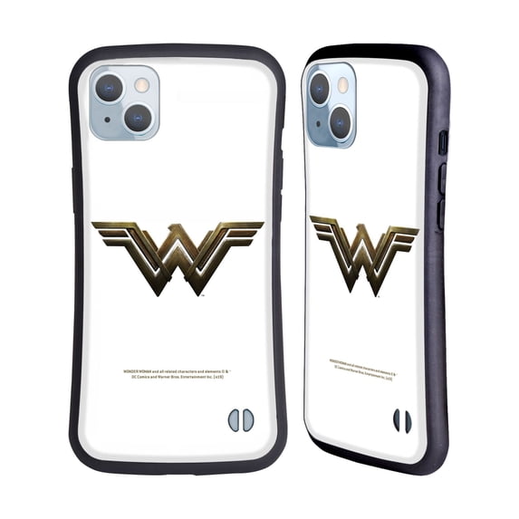 Head Case Designs Officially Licensed Wonder Woman Movie Logos Main Hybrid Case Compatible with Apple iPhone 14 Plus