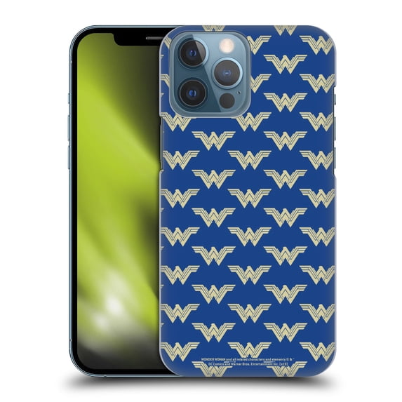 Head Case Designs Officially Licensed Wonder Woman Movie Logos Pattern Hard Back Case Compatible with Apple iPhone 13 Pro Max
