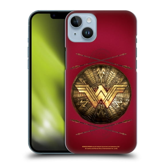 Head Case Designs Officially Licensed Wonder Woman Movie Logos Shield And Arrows Hard Back Case Compatible with Apple iPhone 14 Plus