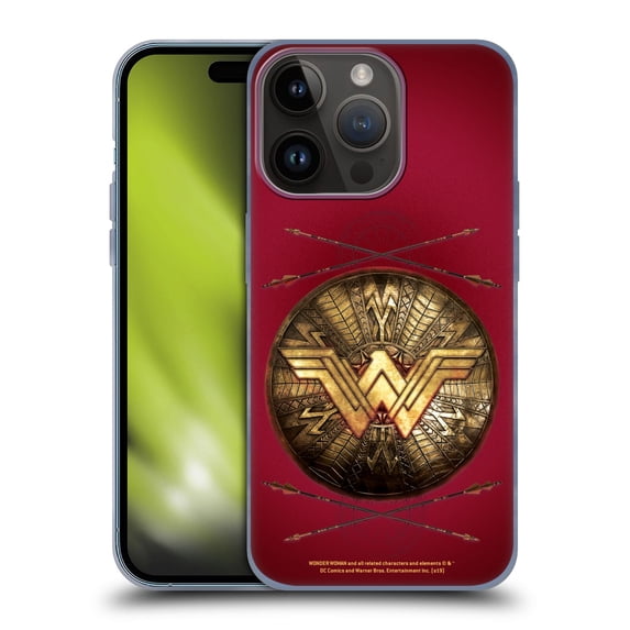 Head Case Designs Officially Licensed Wonder Woman Movie Logos Shield And Arrows Soft Gel Case Compatible with Apple iPhone 15 Pro