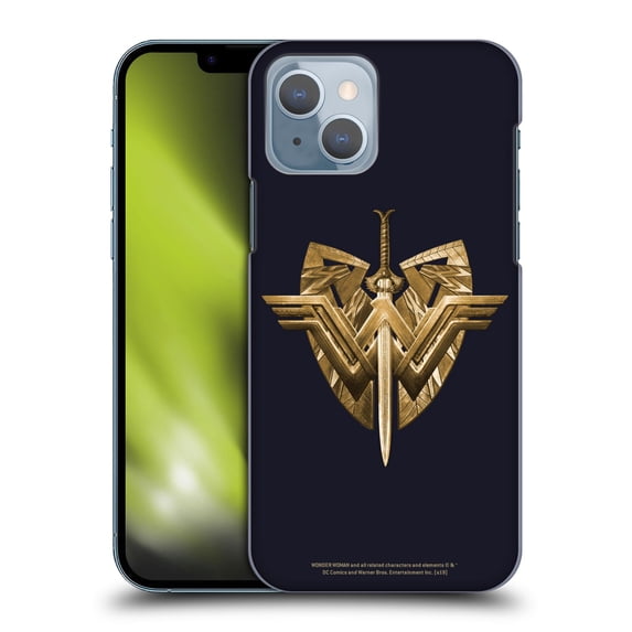Head Case Designs Officially Licensed Wonder Woman Movie Logos Sword And Shield Hard Back Case Compatible with Apple iPhone 14