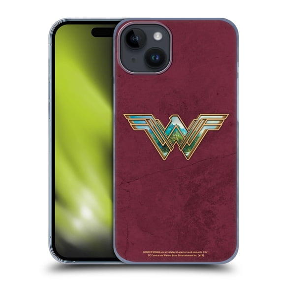 Head Case Designs Officially Licensed Wonder Woman Movie Logos Themiscyra Hard Back Case Compatible with Apple iPhone 15 Plus