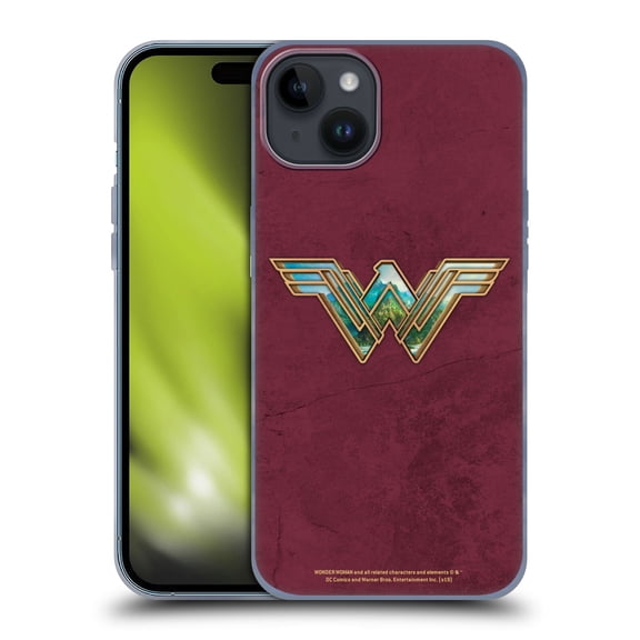 Head Case Designs Officially Licensed Wonder Woman Movie Logos Themiscyra Soft Gel Case Compatible with Apple iPhone 15 Plus