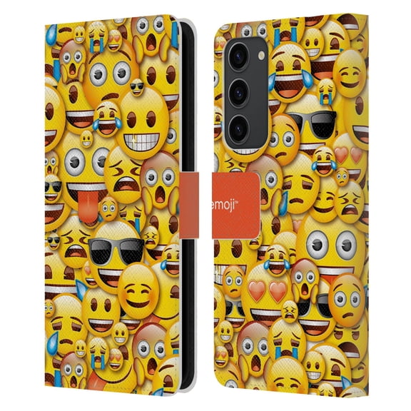 Head Case Designs Officially Licensed emoji® Full Patterns Smileys Leather Book Wallet Case Cover Compatible with Samsung Galaxy S23+ 5G