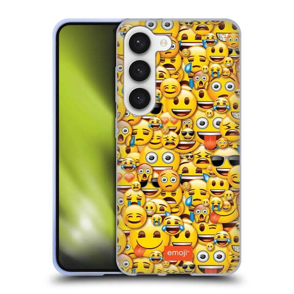 Head Case Designs Officially Licensed emoji® Full Patterns Smileys Soft Gel Case Compatible with Samsung Galaxy S23 5G
