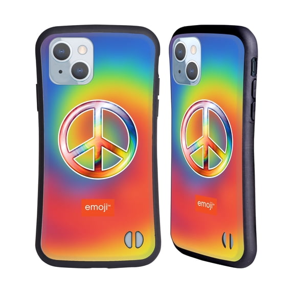 Head Case Designs Officially Licensed emoji® Hippie Chic Peace Sign Hybrid Case Compatible with Apple iPhone 14