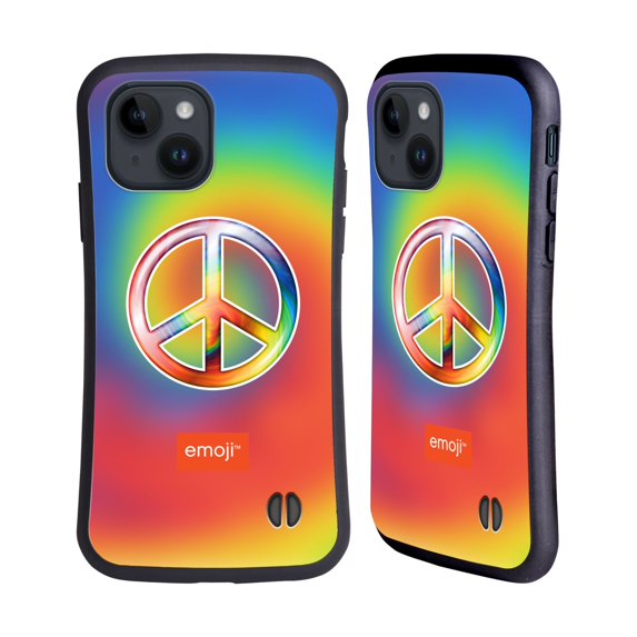 Head Case Designs Officially Licensed emoji® Hippie Chic Peace Sign Hybrid Case Compatible with Apple iPhone 15