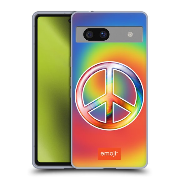 Head Case Designs Officially Licensed emoji® Hippie Chic Peace Sign Soft Gel Case Compatible with Google Pixel 7a