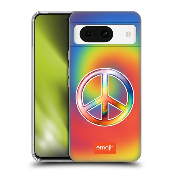 Head Case Designs Officially Licensed emoji® Hippie Chic Peace Sign Soft Gel Case Compatible with Google Pixel 8