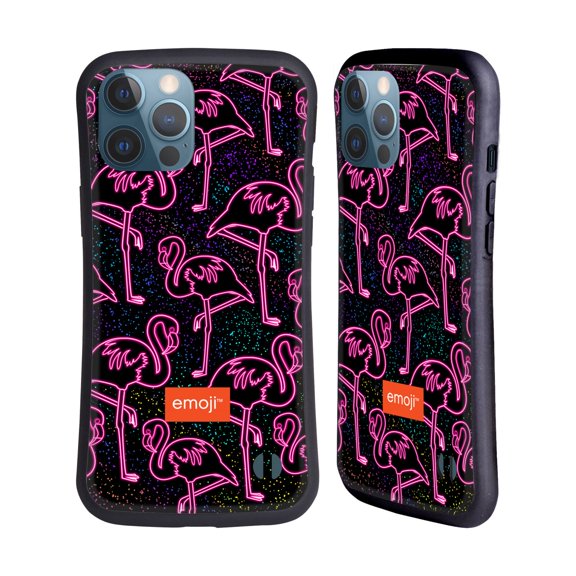 Head Case Designs Officially Licensed emoji® Neon Flamingo Hybrid Case Compatible with Apple iPhone 13 Pro Max