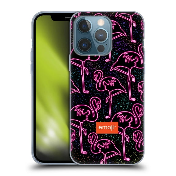 Head Case Designs Officially Licensed emoji® Neon Flamingo Soft Gel Case Compatible with Apple iPhone 13 Pro