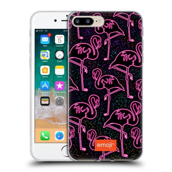 Head Case Designs Officially Licensed emoji® Neon Flamingo Soft Gel Case Compatible with Apple iPhone 7 Plus / iPhone 8 Plus