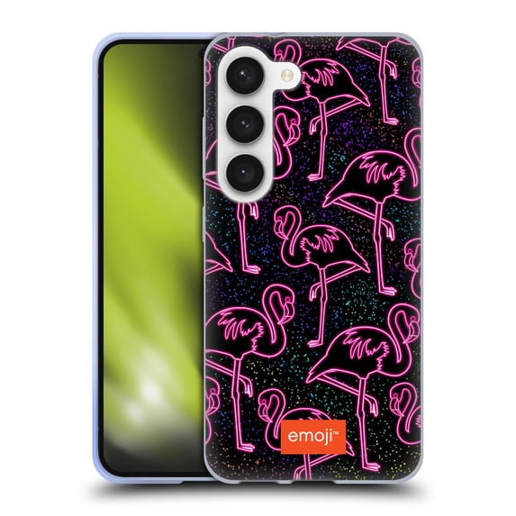 Head Case Designs Officially Licensed emoji® Neon Flamingo Soft Gel Case Compatible with Samsung Galaxy S23 5G