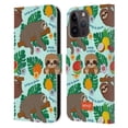 thumbnail image 1 of Head Case Designs Officially Licensed emoji® Sloth Tropical Leather Book Wallet Case Cover Compatible with Apple iPhone 15 Pro Max, 1 of 6