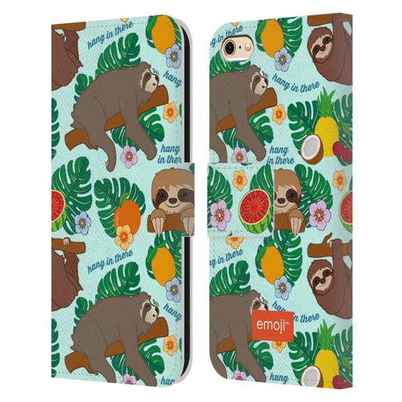 Head Case Designs Officially Licensed emoji® Sloth Tropical Leather Book Wallet Case Cover Compatible with Apple iPhone 6 / iPhone 6s