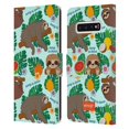 thumbnail image 1 of Head Case Designs Officially Licensed emoji® Sloth Tropical Leather Book Wallet Case Cover Compatible with Samsung Galaxy S10, 1 of 6
