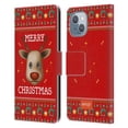 thumbnail image 1 of Head Case Designs Officially Licensed emoji® Ugly Christmas Reindeer Leather Book Wallet Case Cover Compatible with Apple iPhone 14, 1 of 6