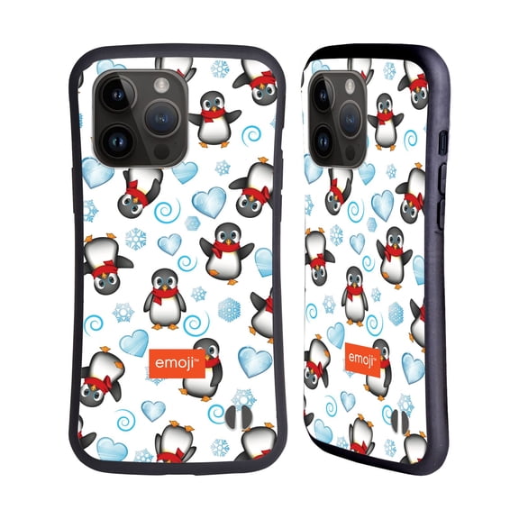 Head Case Designs Officially Licensed emoji® Winter Wonderland Penguins Hybrid Case Compatible with Apple iPhone 15 Pro Max