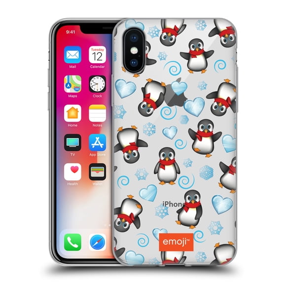 Head Case Designs Officially Licensed emojiĀ® Winter Wonderland Penguins Soft Gel Case Compatible with Apple iPhone X / iPhone XS