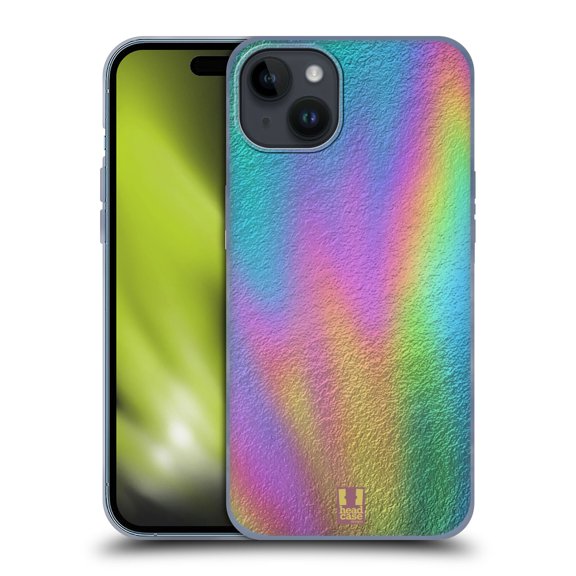 Head Case Designs Oil Slick Prints Foil Soft Gel Case Compatible with Apple iPhone 15 Plus