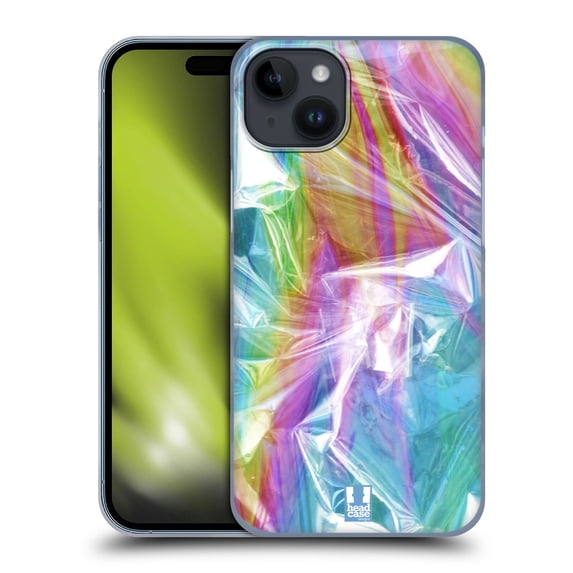 Head Case Designs Oil Slick Prints Iridescent Hard Back Case Compatible with Apple iPhone 15 Plus