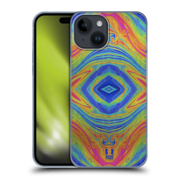 Head Case Designs Oil Slick Prints Kaleidoscope Hard Back Case Compatible with Apple iPhone 15
