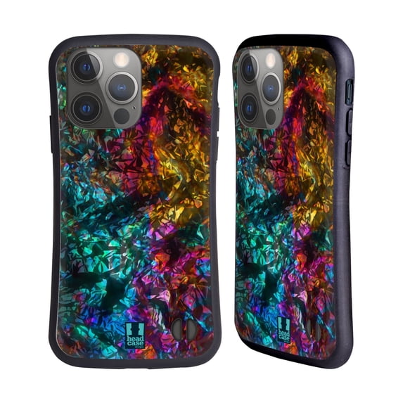 Head Case Designs Oil Slick Prints Rock Hybrid Case Compatible with Apple iPhone 14 Pro