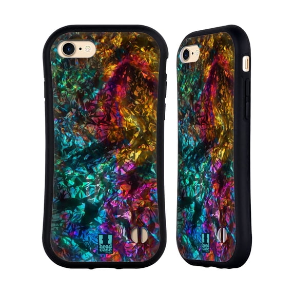 Head Case Designs Oil Slick Prints Rock Hybrid Case Compatible with Apple iPhone 7 / 8 / SE 2020 & 2022