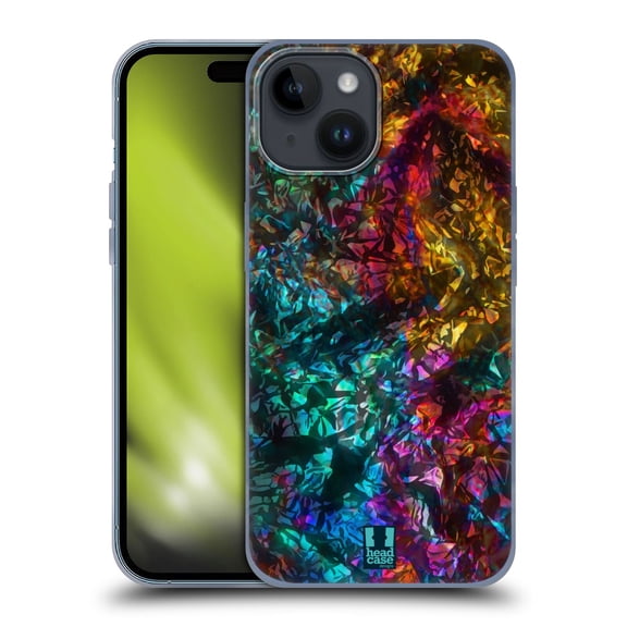 Head Case Designs Oil Slick Prints Rock Soft Gel Case Compatible with Apple iPhone 15