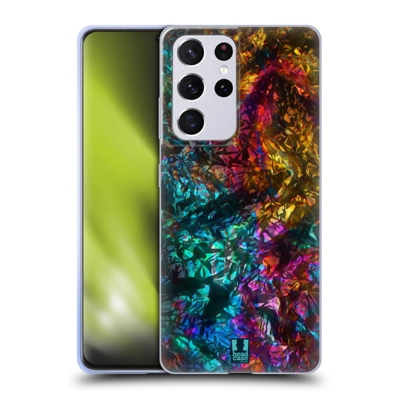 Head Case Designs Oil Slick Prints Rock Soft Gel Case Compatible with Samsung Galaxy S21 Ultra 5G