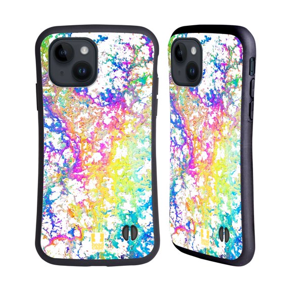 Head Case Designs Oil Slick Prints Splatter Hybrid Case Compatible with Apple iPhone 15