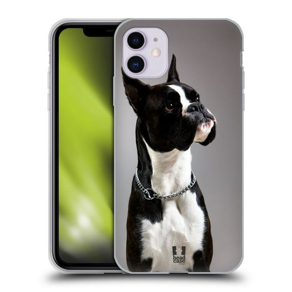 Head Case Designs Popular Dog Breeds Black And White Dog Boxer Soft Gel Case Compatible with Apple iPhone 11