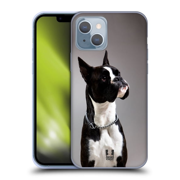 Head Case Designs Popular Dog Breeds Black And White Dog Boxer Soft Gel Case Compatible with Apple iPhone 14