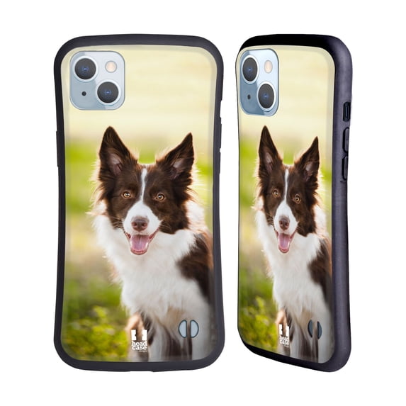 Head Case Designs Popular Dog Breeds Brown Border Collie In Summer Hybrid Case Compatible with Apple iPhone 14 Plus