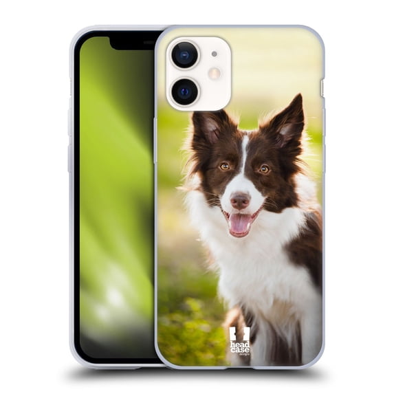 Head Case Designs Popular Dog Breeds Brown Border Collie In Summer Soft Gel Case Compatible with Apple iPhone 12 Mini