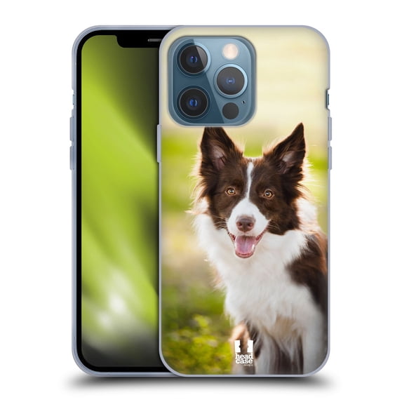 Head Case Designs Popular Dog Breeds Brown Border Collie In Summer Soft Gel Case Compatible with Apple iPhone 13 Pro