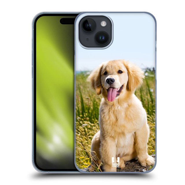 Head Case Designs Popular Dog Breeds Golden Retriever Puppy Hard Back Case Compatible with Apple iPhone 15 Plus